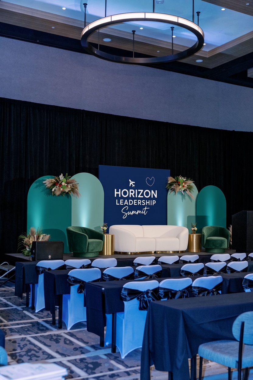 Conference stage set
